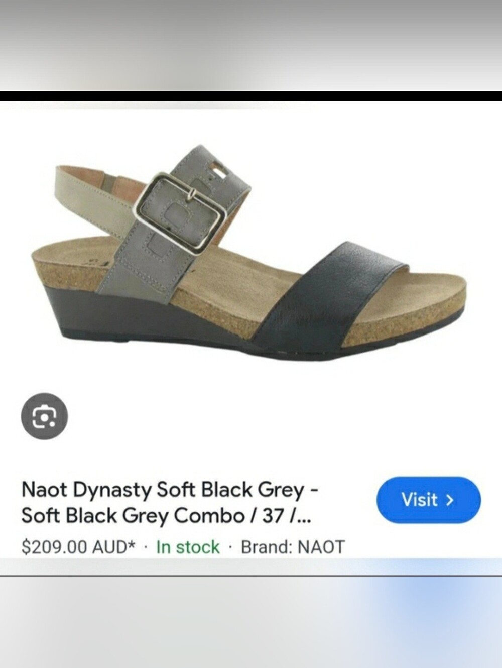 Naot Dynasty Women's Black & Grey Wedge Sandal